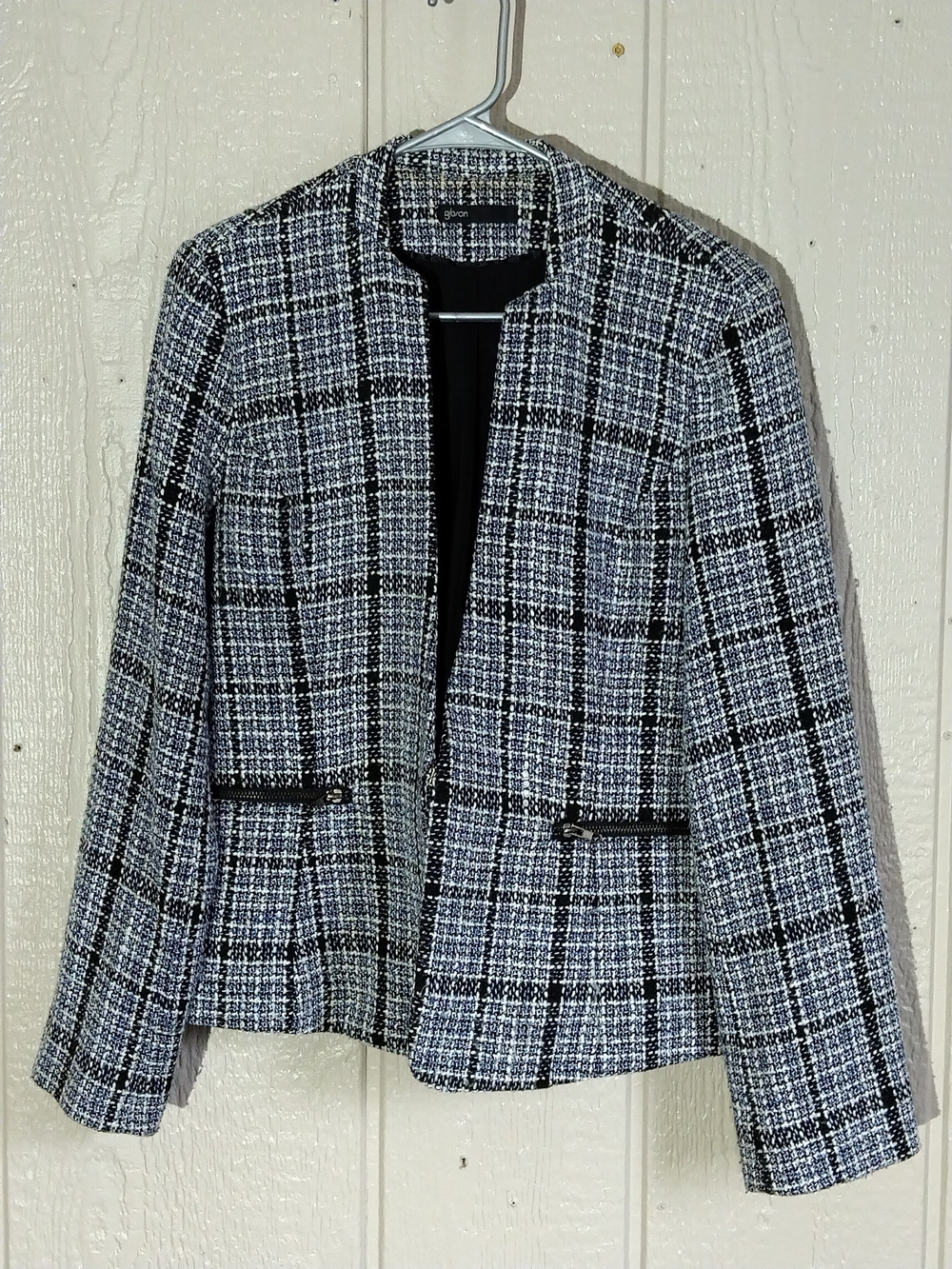 Gibson Black, Blue & White Plaid Blazer